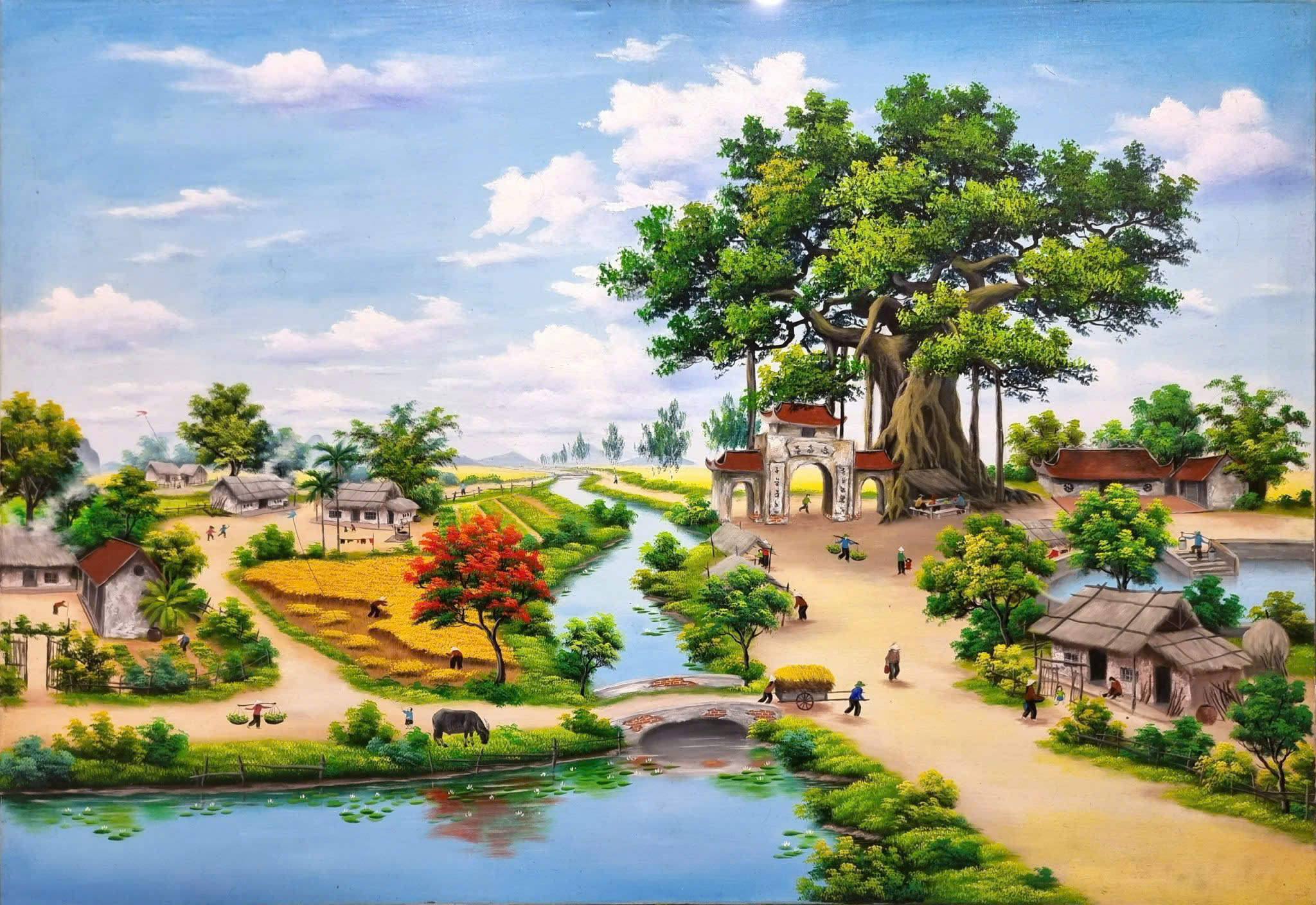 Vẽ tranh tường cho phòng khách
