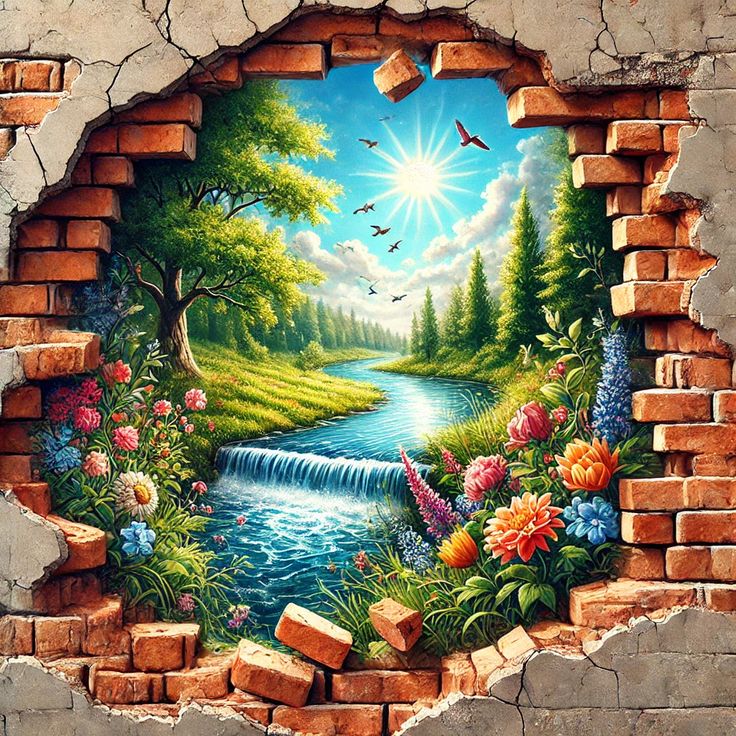 Vẽ tranh tường phong cảnh thiên nhiên