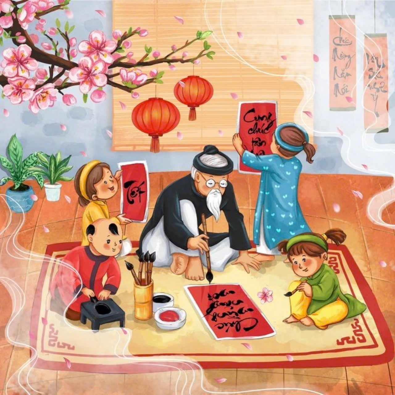 Câu Đối thư pháp Tết ông Đồ viết tay trang trí sáng tạo