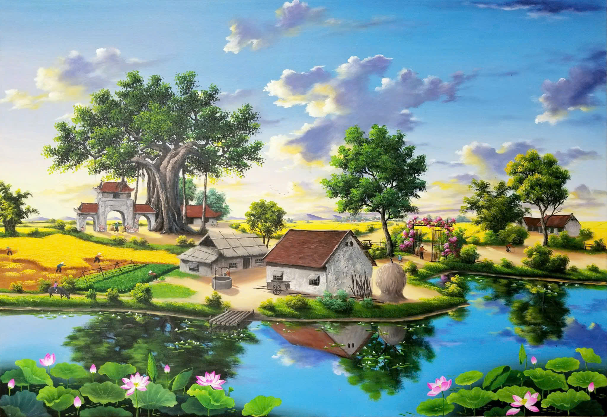 Vẽ tranh tường cho phòng ăn