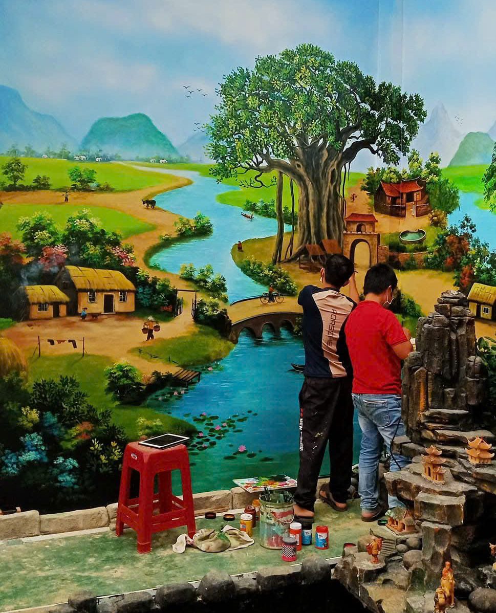 Vẽ tranh tường hiện đại