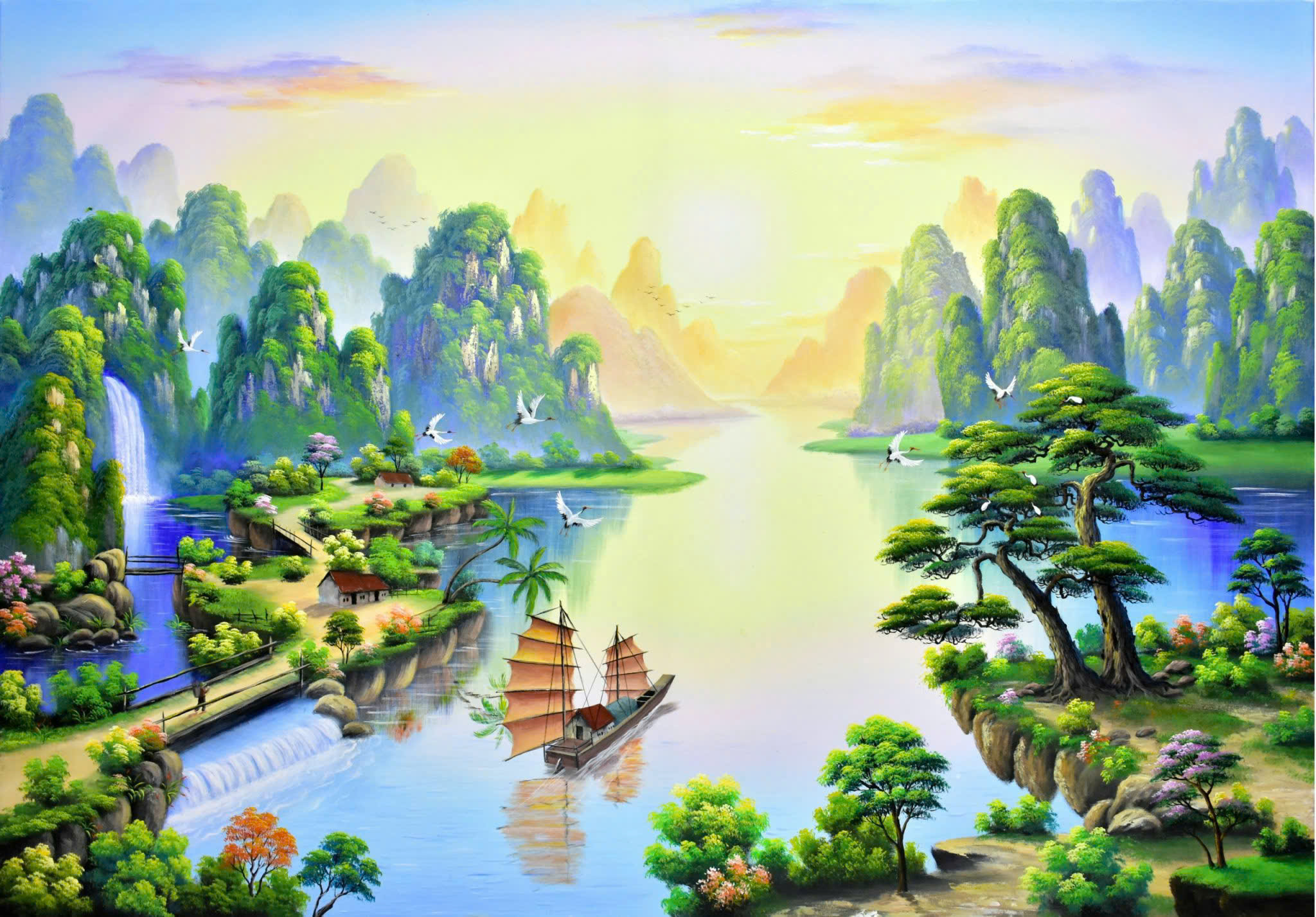 Vẽ tranh tường cho nhà hàng