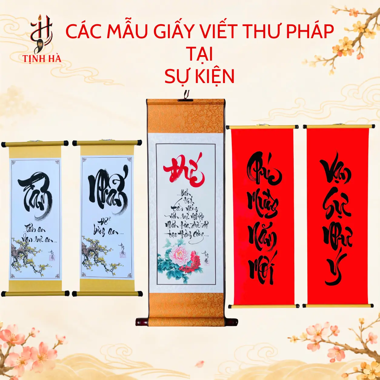 Các mẫu giấy viết thư pháp sử dụng tại sự kiện