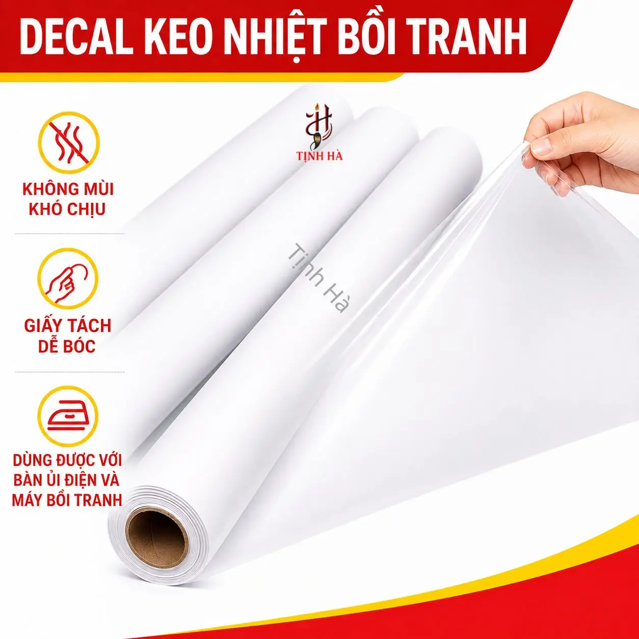 Màng keo nhiệt được cắt theo kích thước cần dùng trước khi tiến hành gia nhiệt.