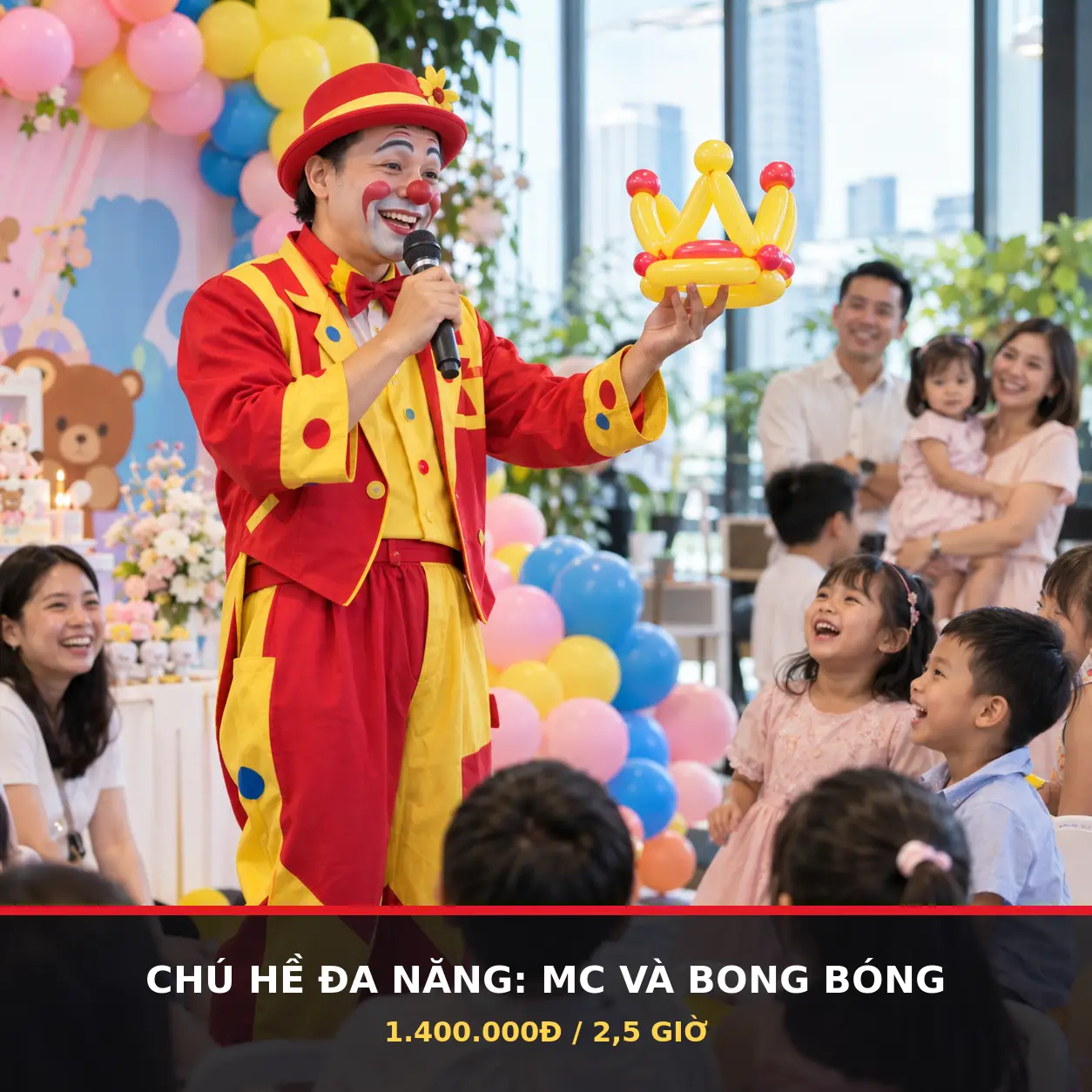 Chú hề đa năng MC và tạo hình bong bóng tại TPHCM