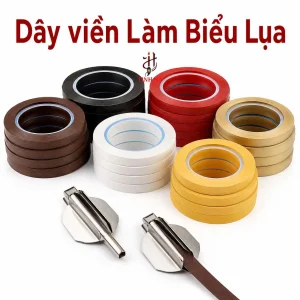 Cuộn dây viền làm biểu lụa và dụng cụ cắt dây