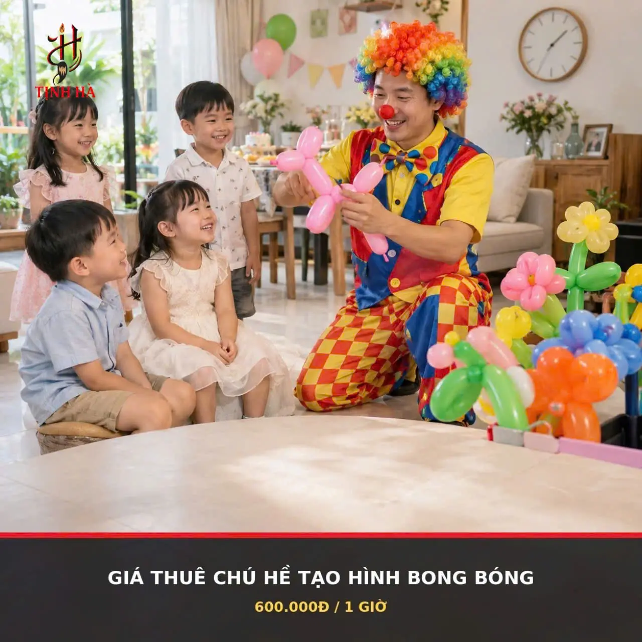 Giá thuê chú hề tạo hình bong bóng TPHCM 600.000đ một giờ