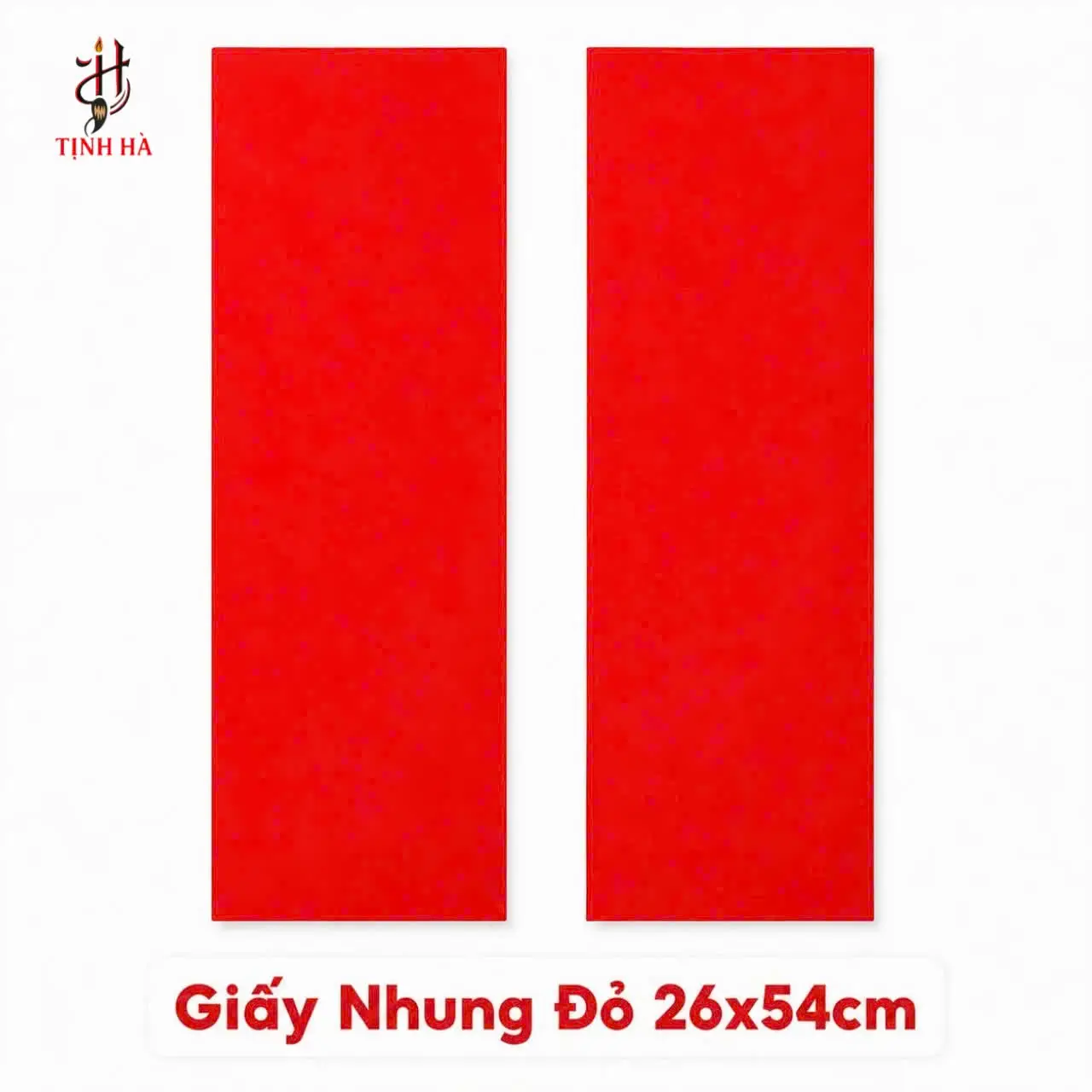 Giấy nhung đỏ viết thư pháp 26x54cm Thư Pháp Tịnh Hà