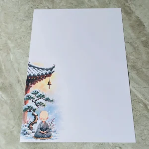Giấy viết thư pháp A3 mẫu thiền viện mùa đông