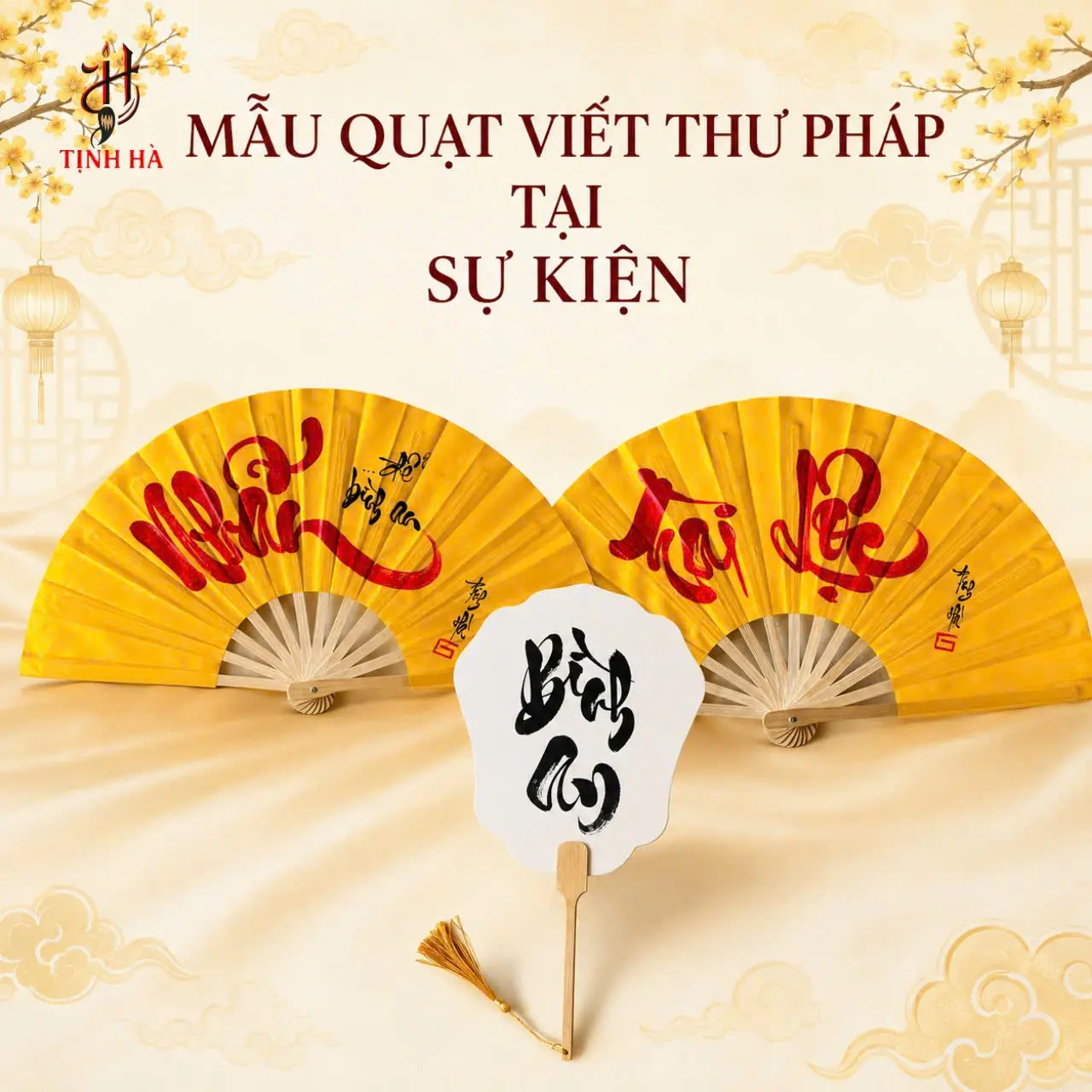 Mẫu quạt viết thư pháp dành cho hoạt động và sự kiện