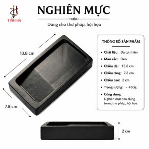 Nghiên mài mực thư pháp Tịnh Hà Văn Nghiên đá và nhựa cao cấp