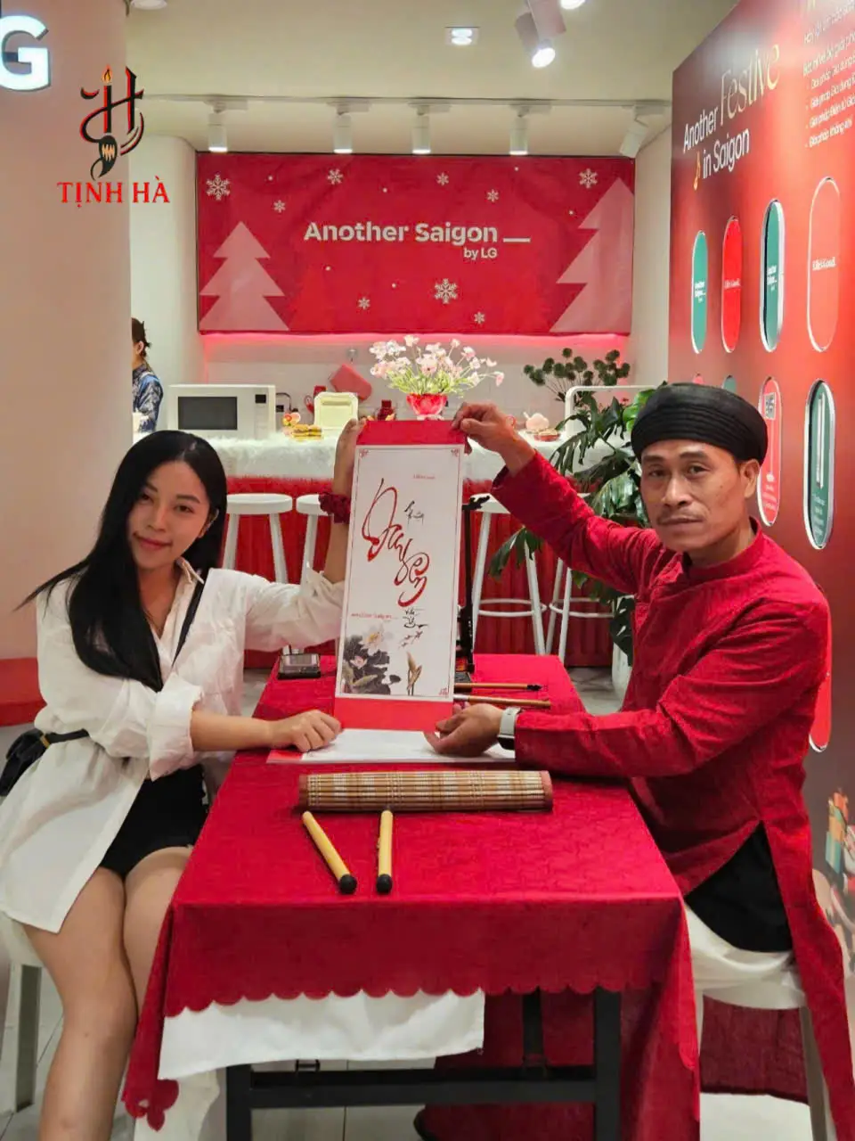 tranh chữ thư pháp viết tay tặng khách