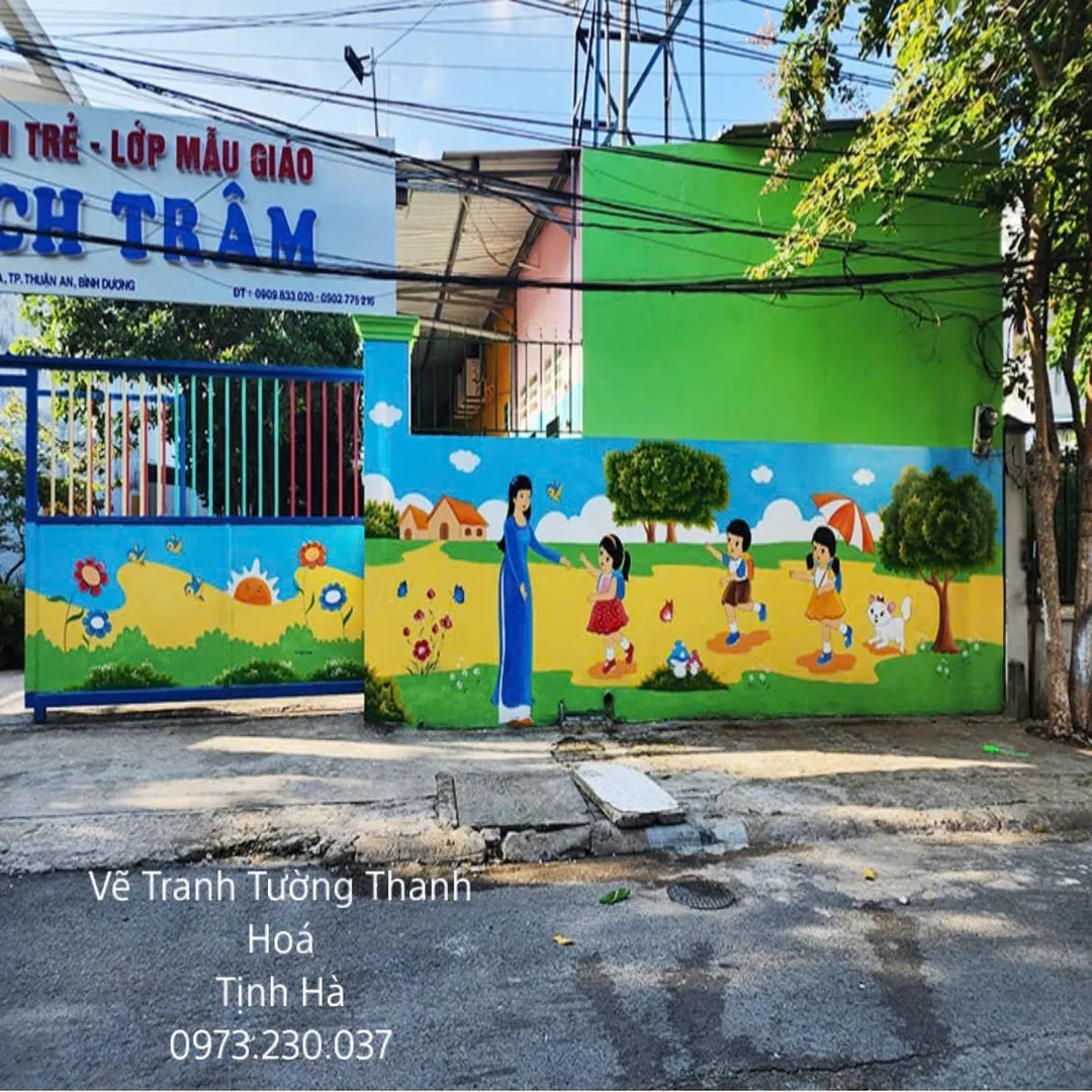 tranh trường mầm non tại thanh hoá