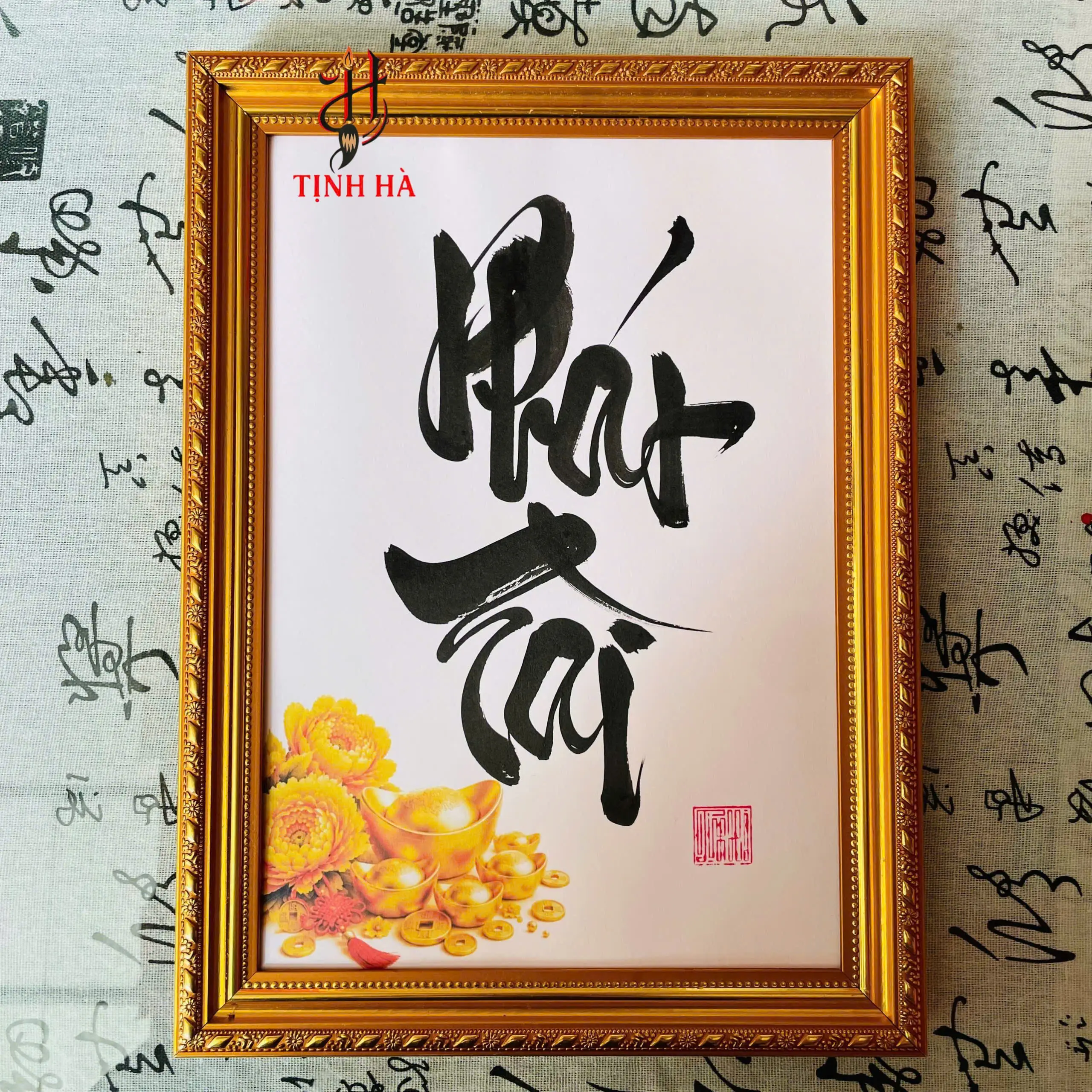 ranh thư pháp chữ Phát Tài viết tay
