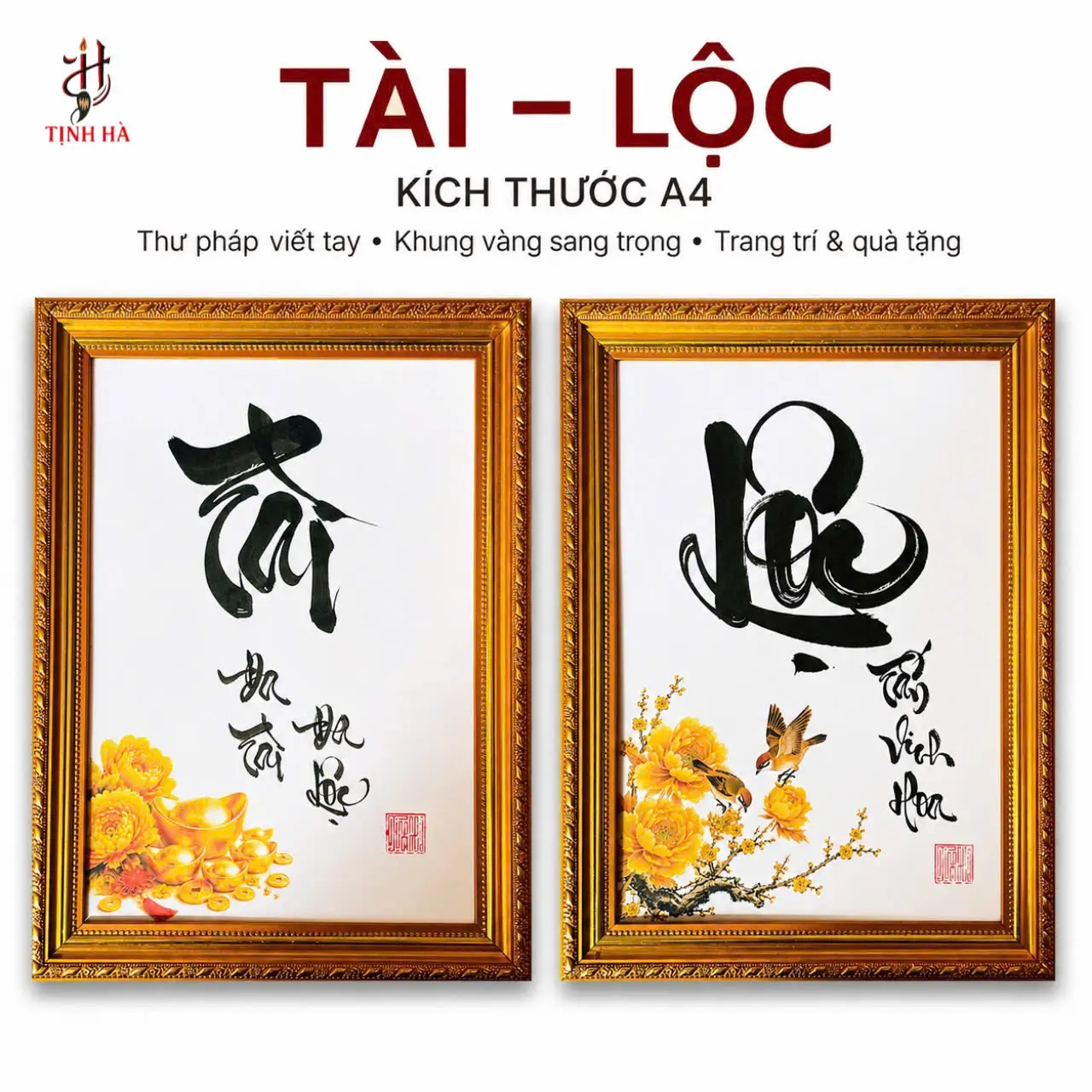 Tranh thư pháp chữ Tài Lộc khổ A4
