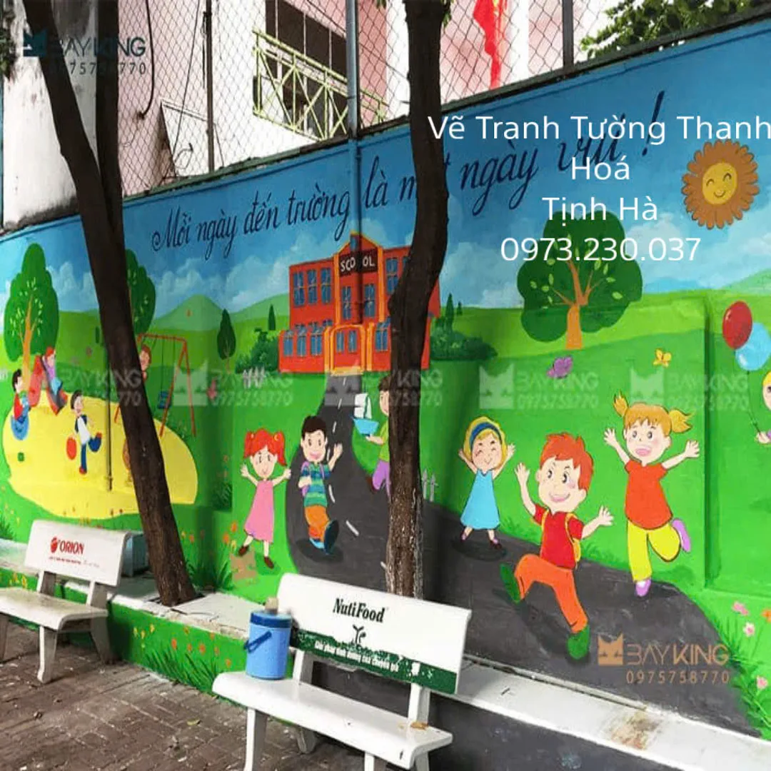 tranh trường mầm non tại thanh hoá