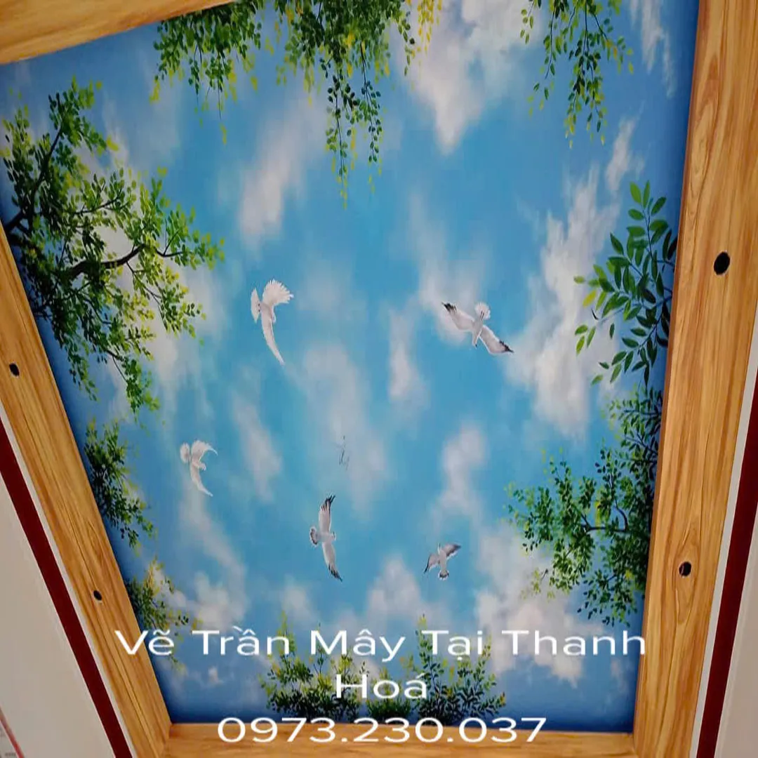 vẽ tranh trần mây tại thanh hoá