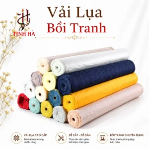 Vải lụa bồi tranh sẵn keo nhiệt khổ 83cm nhiều màu