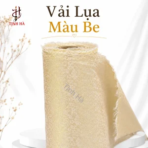 Vải lụa bồi tranh màu be sẵn keo nhiệt