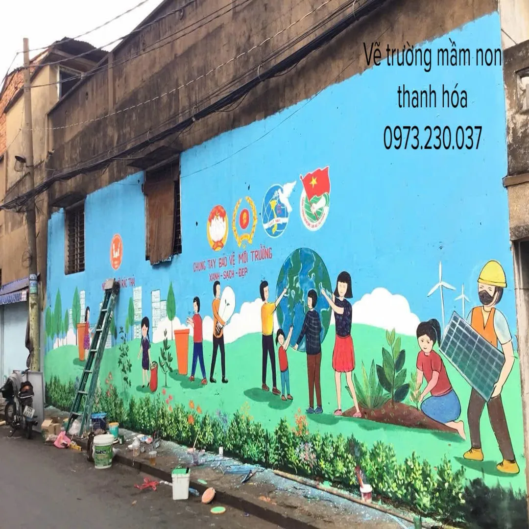 vẽ tranh mầm non xã lưu vệ thanh hoá