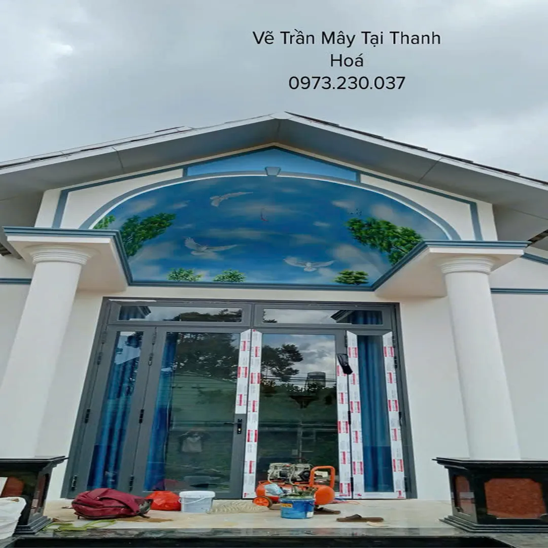vẽ tranh trần mây tại thanh hoá