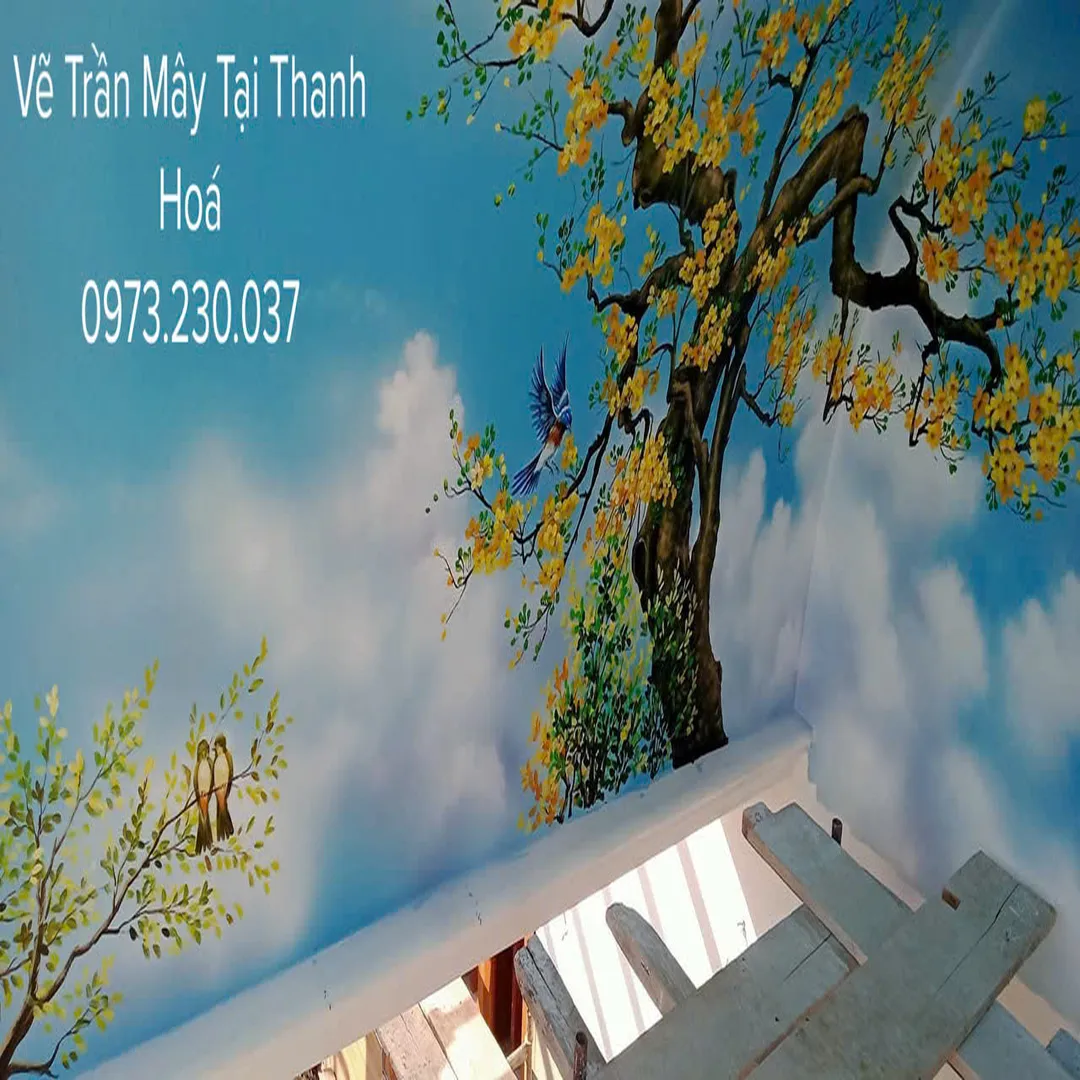 vẽ tranh trần mây tại thanh hoá