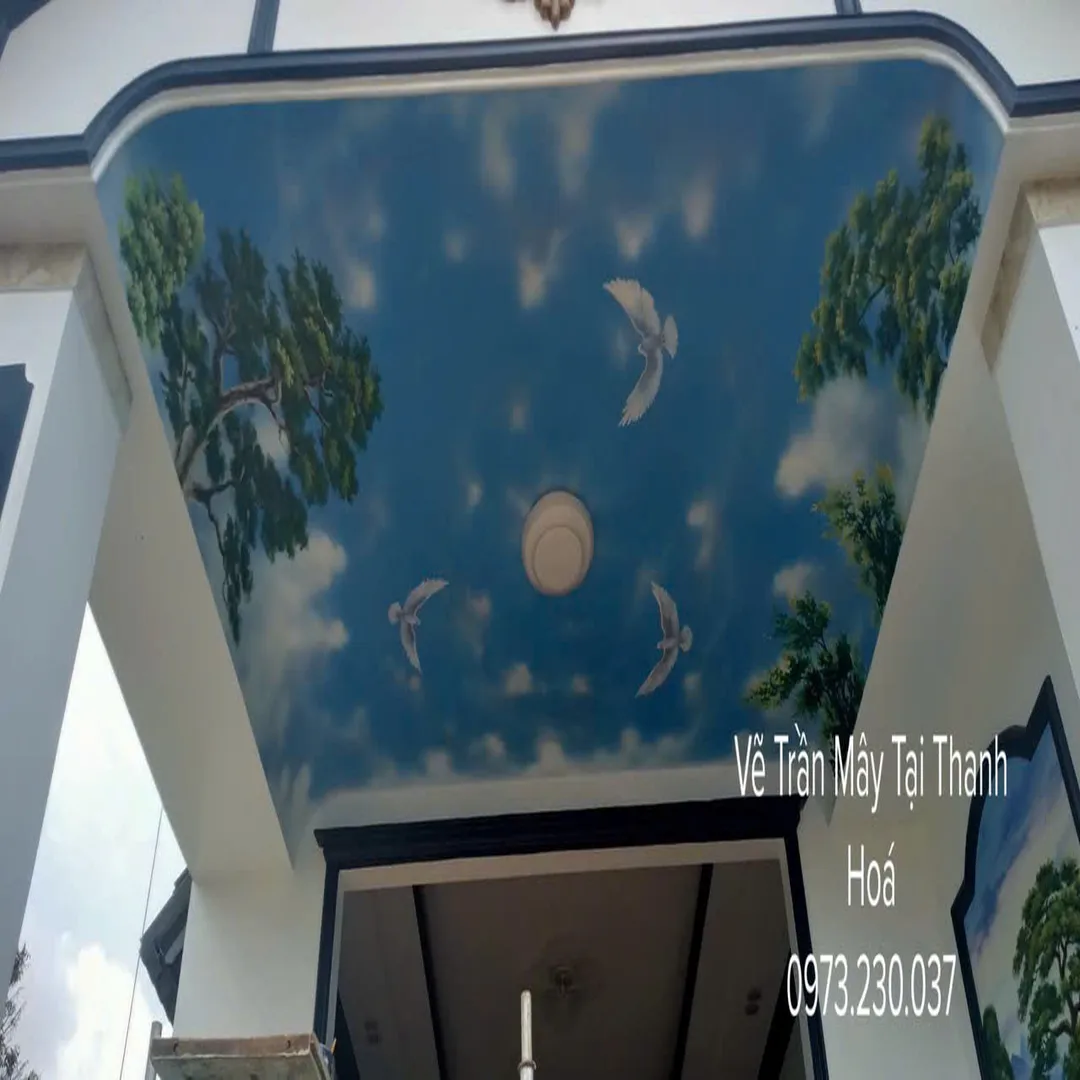 vẽ tranh trần mây tại thanh hoá