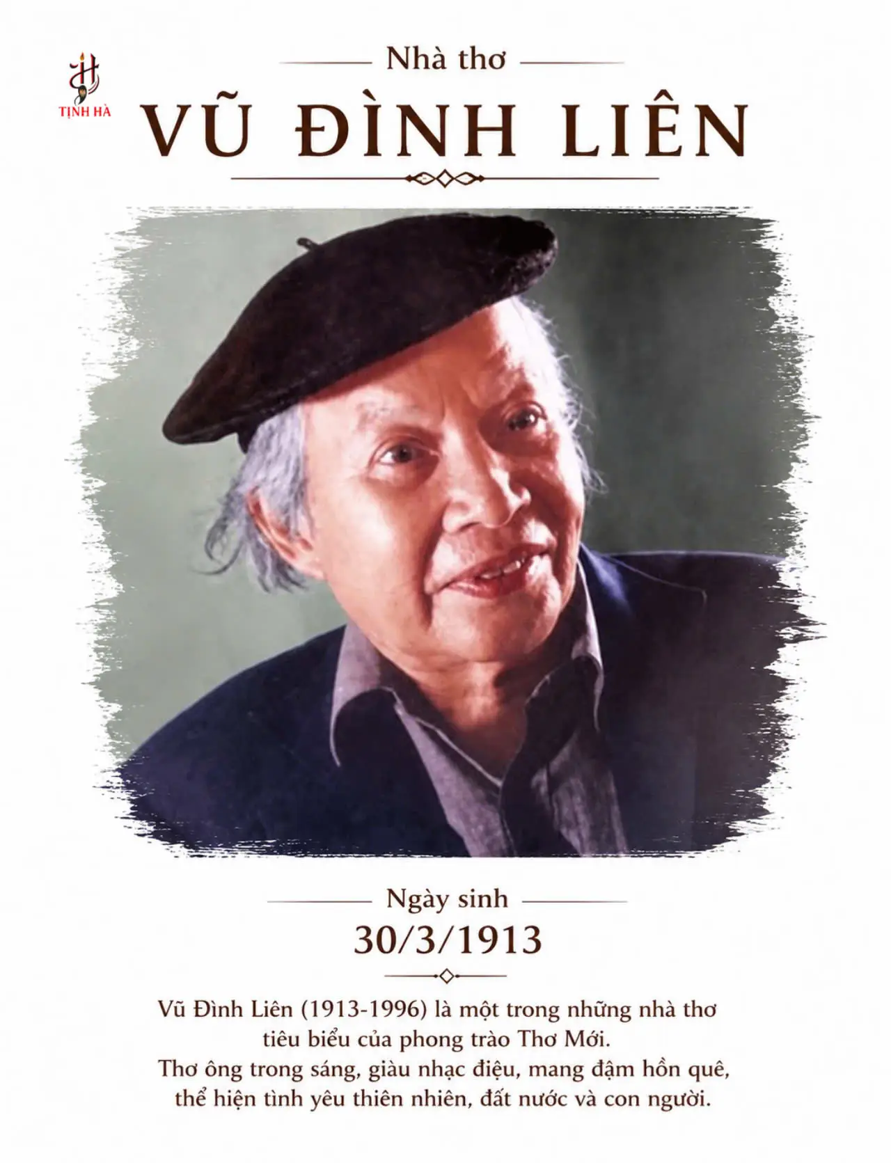 Chân dung nhà thơ Vũ Đình Liên tác giả bài thơ Ông đồ