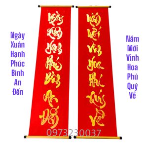 câu đối thư pháp tết