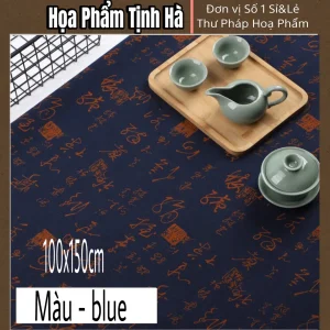 thảm lót bàn thư pháp màu blue