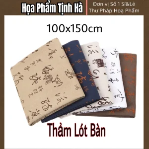 thảm lót bàn in thư pháp