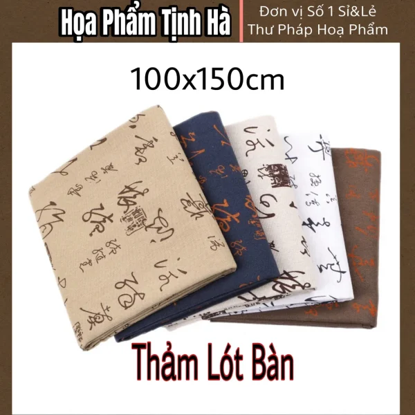 thảm lót bàn in thư pháp